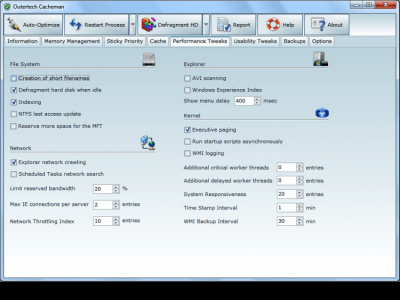 Screenshot of the application Cacheman - #2