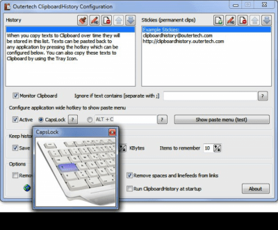 Screenshot of the application Clipboard History - #2
