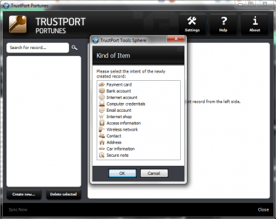 Screenshot of the application TrustPort Tools - #2