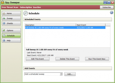 Screenshot of the application Spy Sweeper - #3