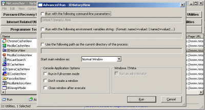 Screenshot of the application NirLauncher - #3