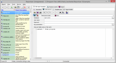 Screenshot of the application Reportizer - #2