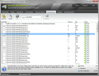 Screenshot of the application Ashampoo HDD Control - #3