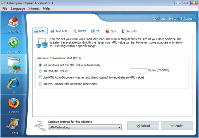 Screenshot of the application Ashampoo Internet Accelerator - #3