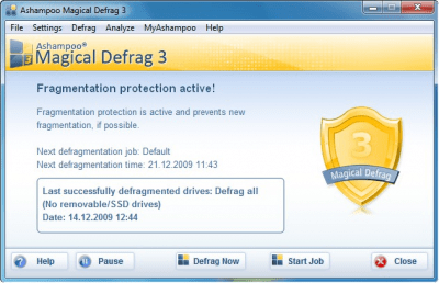 Screenshot of the application Ashampoo Magical Defrag - #2