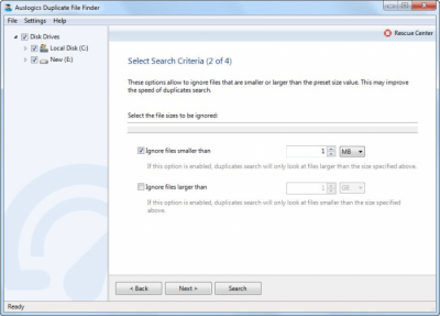 Screenshot of the application Auslogics Duplicate File Finder - #2