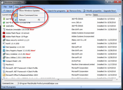 Screenshot of the application Absolute Uninstaller - #2