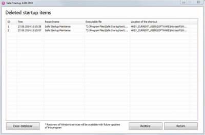 Screenshot of the application Startup Guard - #2
