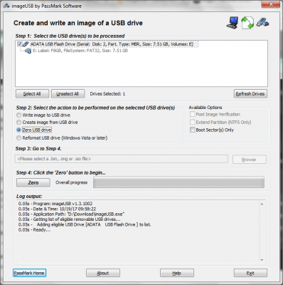 Screenshot of the application ImageUSB - #2