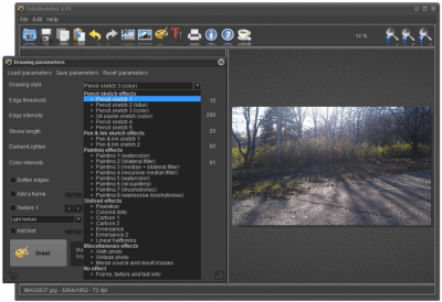 Screenshot of the application FotoSketcher - #3