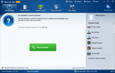Screenshot of the application Wise Care 365 - #4