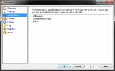 Screenshot of the application AdFender - #2