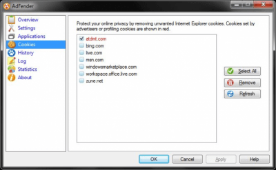 Screenshot of the application AdFender - #3
