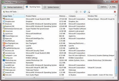 Screenshot of the application Startup Delayer - #2
