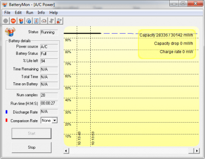 Screenshot of the application BatteryMon - #2