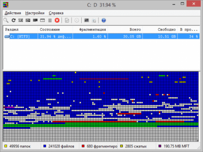 Screenshot of the application UltraDefrag - #2