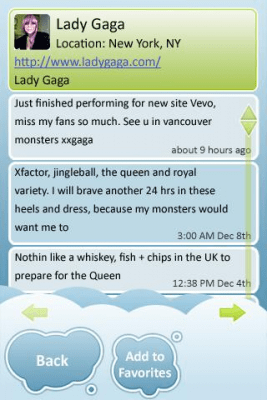 Screenshot of the application Celebrity Tweets! - #2