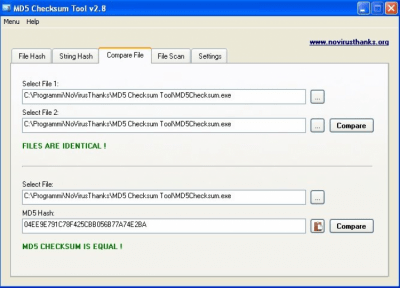 Screenshot of the application MD5 Checksum Tool - #4