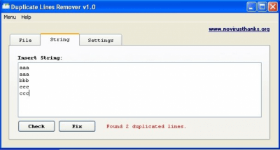 Screenshot of the application Duplicate Lines Remover - #2