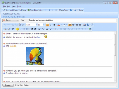 Screenshot of the application Diary Pro - #2