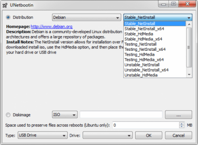 Screenshot of the application UNetbootin - #2