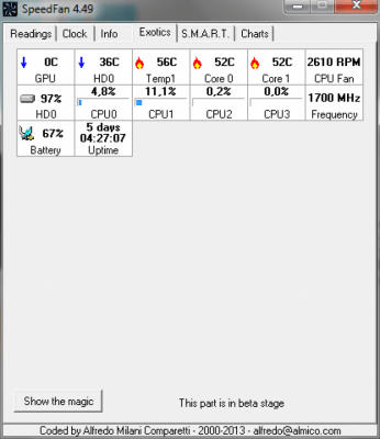 Screenshot of the application SpeedFan - #2
