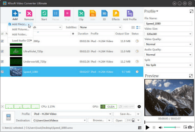 Screenshot of the application Xilisoft Video Converter Ultimate - #2