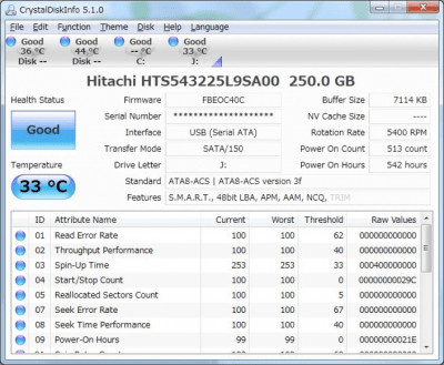 Screenshot of the application CrystalDiskInfo - #2