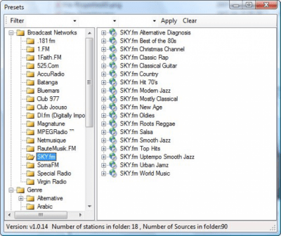 Screenshot of the application Online Radio Tuner - #3