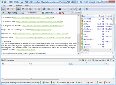 Screenshot of the application DC++ - #3