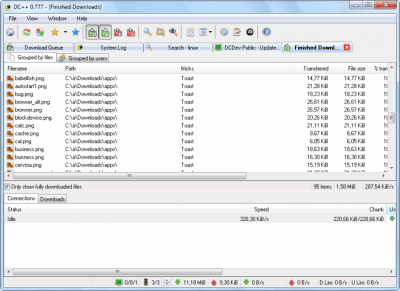 Screenshot of the application DC++ - #7