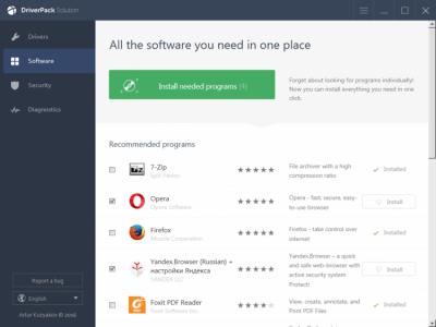 Screenshot of the application DriverPack Solution Online - #2