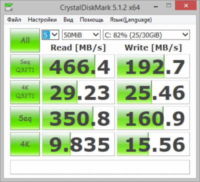 Screenshot of the application CrystalDiskMark - #2