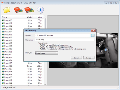 Screenshot of the application STDU Extractor - #2