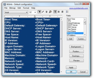 Screenshot of the application BgInfo - #2