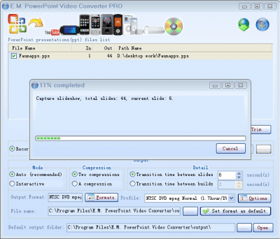 Screenshot of the application E.M. PowerPoint Video Converter - #3