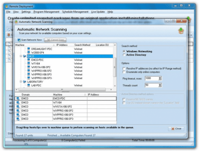 Screenshot of the application EMCO Remote Installer Professional - #4