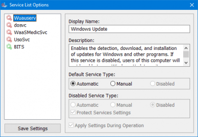 Screenshot of the application Windows Update Blocker - #6