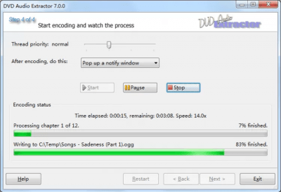 Screenshot of the application DVD Audio Extractor - #2