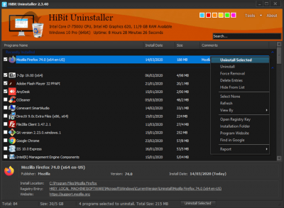 Screenshot of the application HiBit Uninstaller - #6