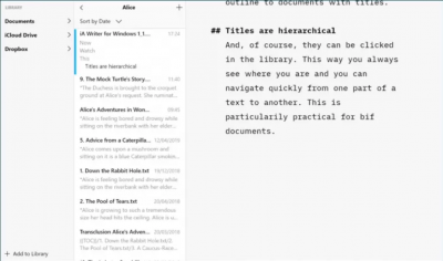 Screenshot of the application iA Writer - #2