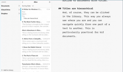 Screenshot of the application iA Writer - #5