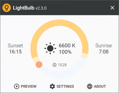 Screenshot of the application LightBulb - #3