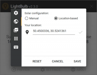 Screenshot of the application LightBulb - #4