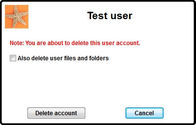 Screenshot of the application Quick User Manager - #5