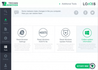Screenshot of the application Loaris Trojan Remover - #2
