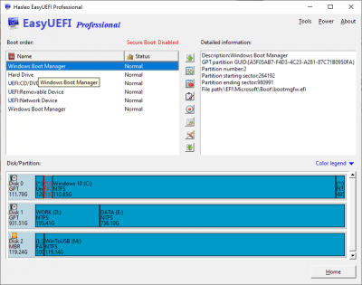 Screenshot of the application EasyUEFI - #2