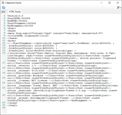 Screenshot of the application Dotcomboom Clipboard Viewer - #2