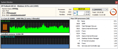 Screenshot of the application MiTeC InfoBar - #2