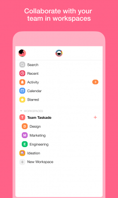 Screenshot of the application Taskade - #4